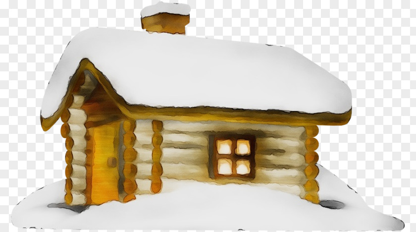 Log Cabin House Home Gingerbread Roof PNG