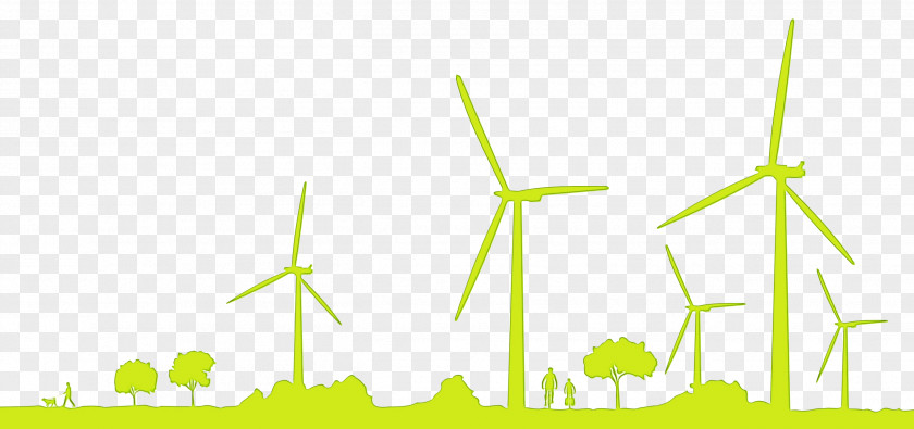 Grass Family Green Wind Turbine Windmill Yellow PNG