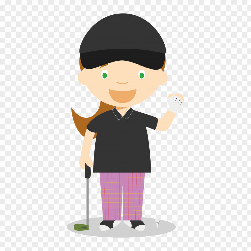 Lady Golfer Vector Graphics Image Illustration Golf Cartoon PNG