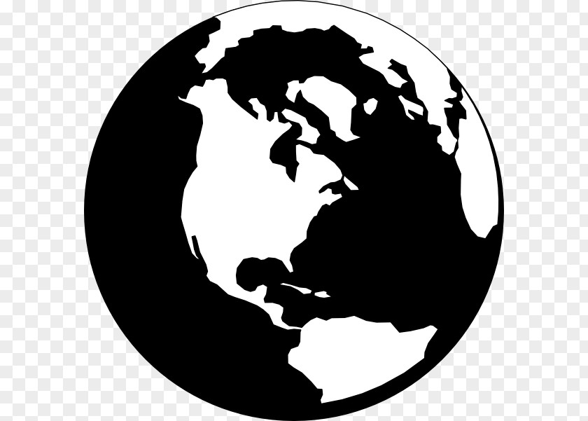 Earth Cliparts Black World Globe And White Clip Art PNG
