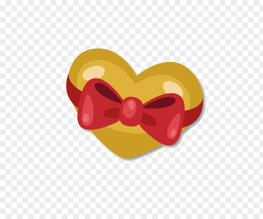 Golden Love Bow Vector Material PNG
