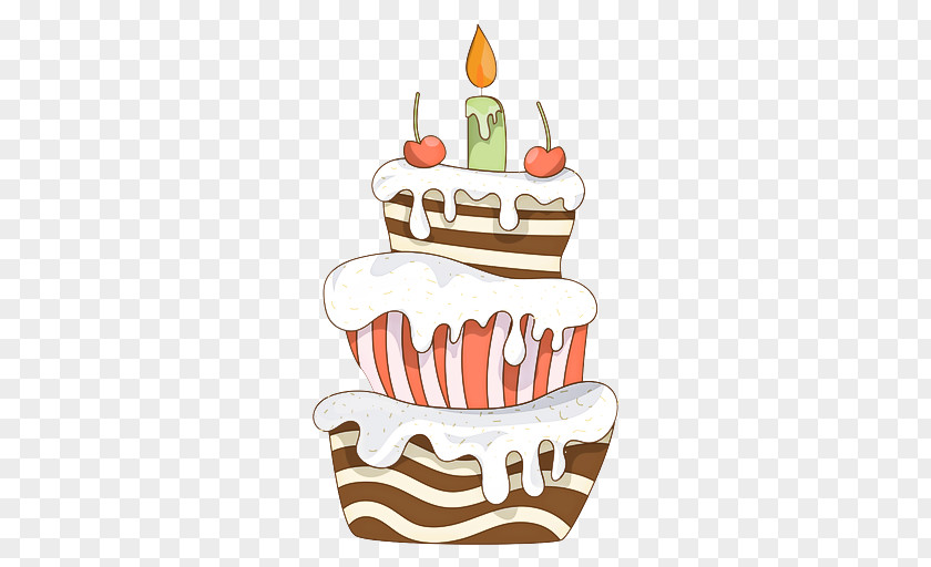 Icing Birthday Cake Candle PNG