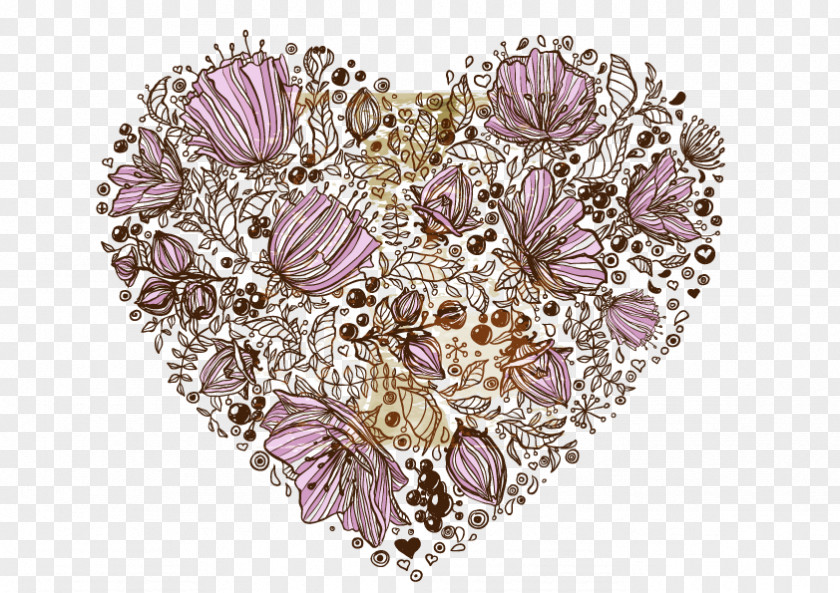 Love Flowers Composition Flower Illustration PNG