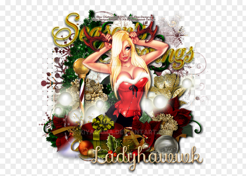 Xmas Greeting Christmas Ornament Character Fiction Flower PNG