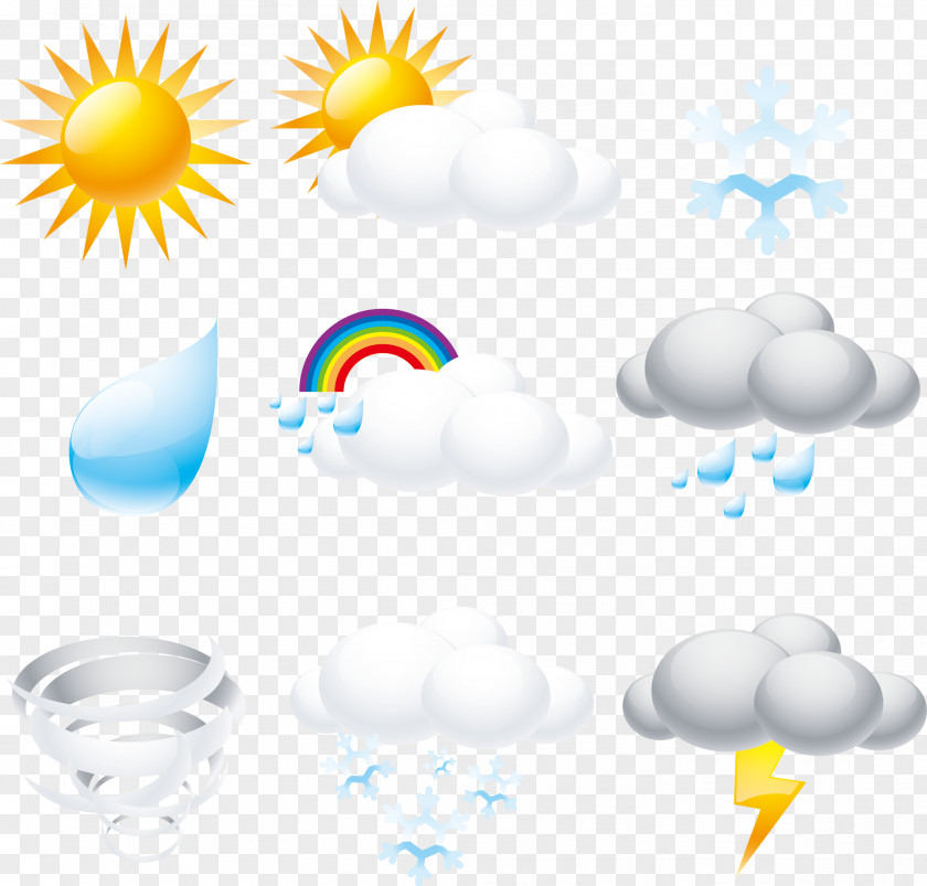 Cartoon Weather Forecast Icons Forecasting Drawing Clip Art PNG