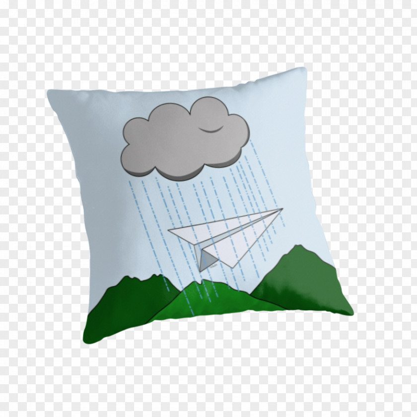 Throwing Paperrplanes Throw Pillows Cushion Textile Green PNG