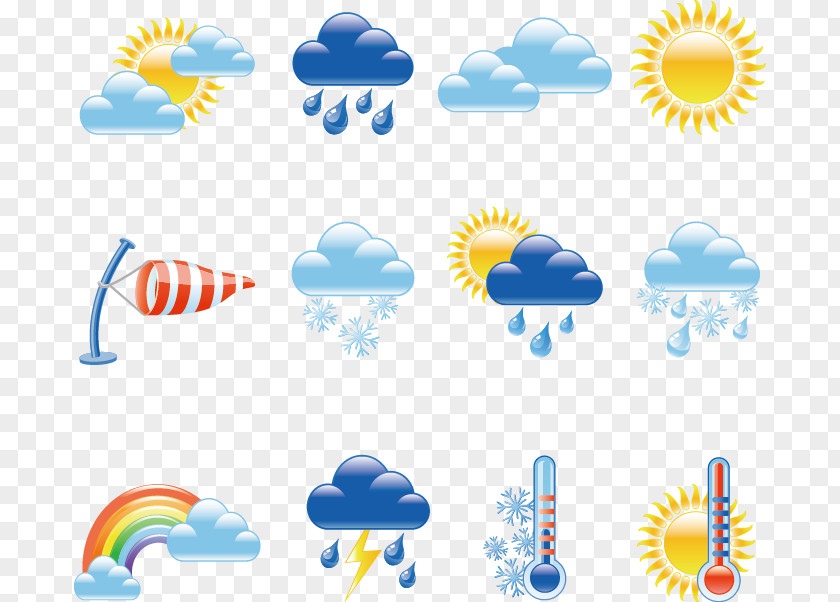 Weather Forecast Element And Climate Icon PNG