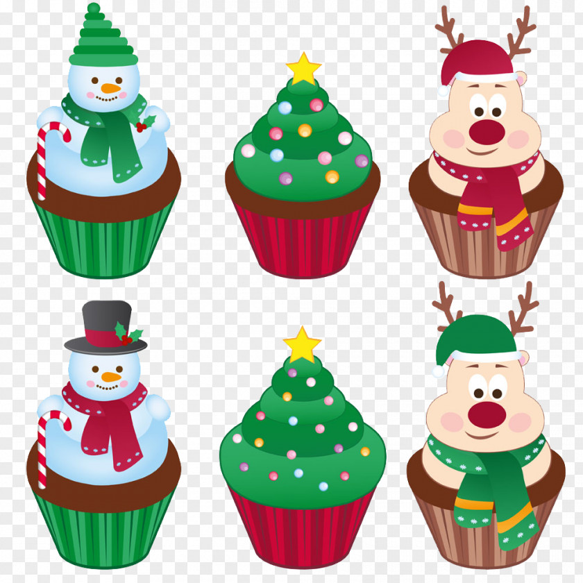 Christmas Ice Cream Buckle Creative HD Free Cupcakes Cake Pudding Santa Claus PNG