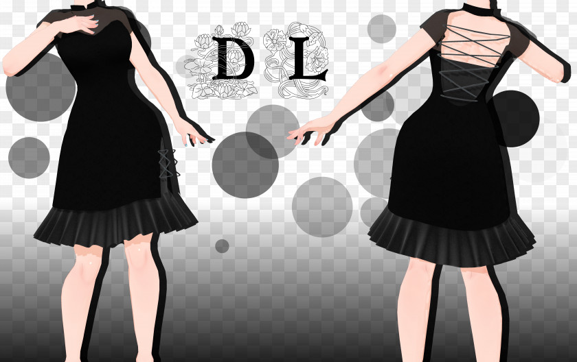 Dress Little Black Clothing Formal Wear MikuMikuDance PNG