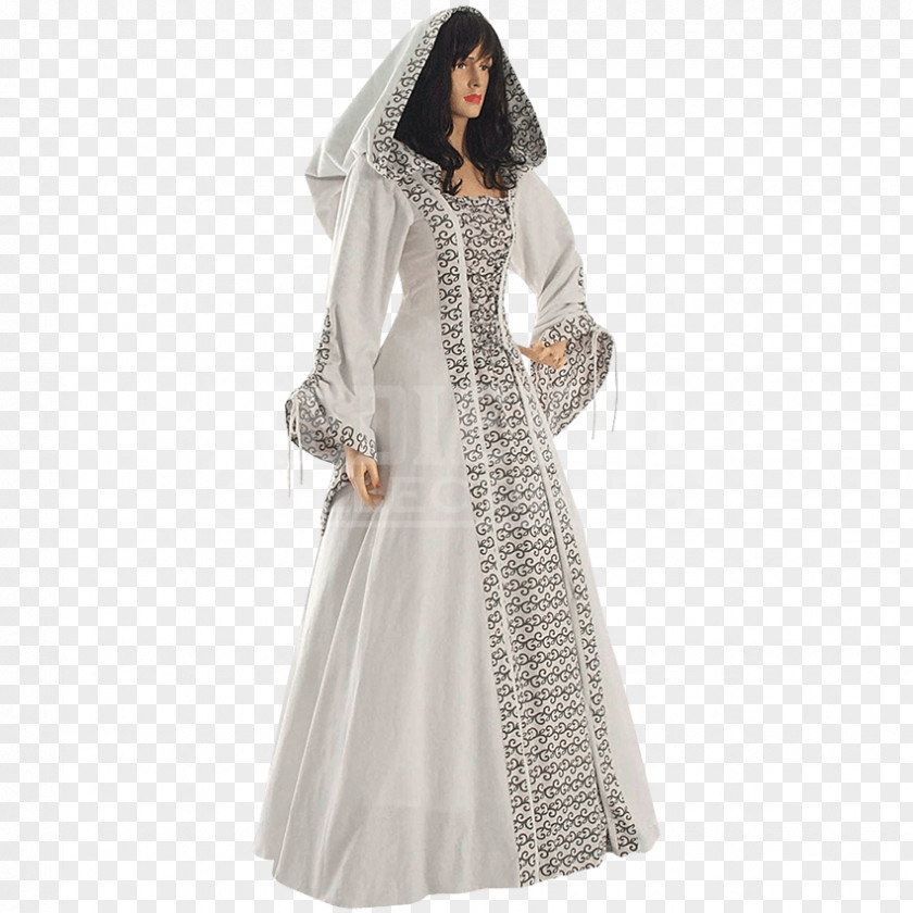 Renaissance Dress Gown Robe English Medieval Clothing Sleeve PNG