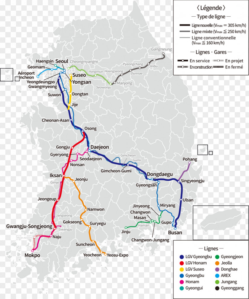 Transport Network Seoul Korea Train Express Rail Busan PNG