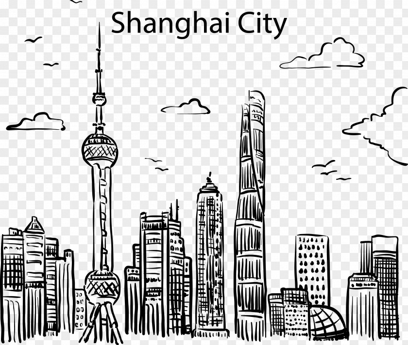 City Line Oriental Pearl Tower Drawing PNG