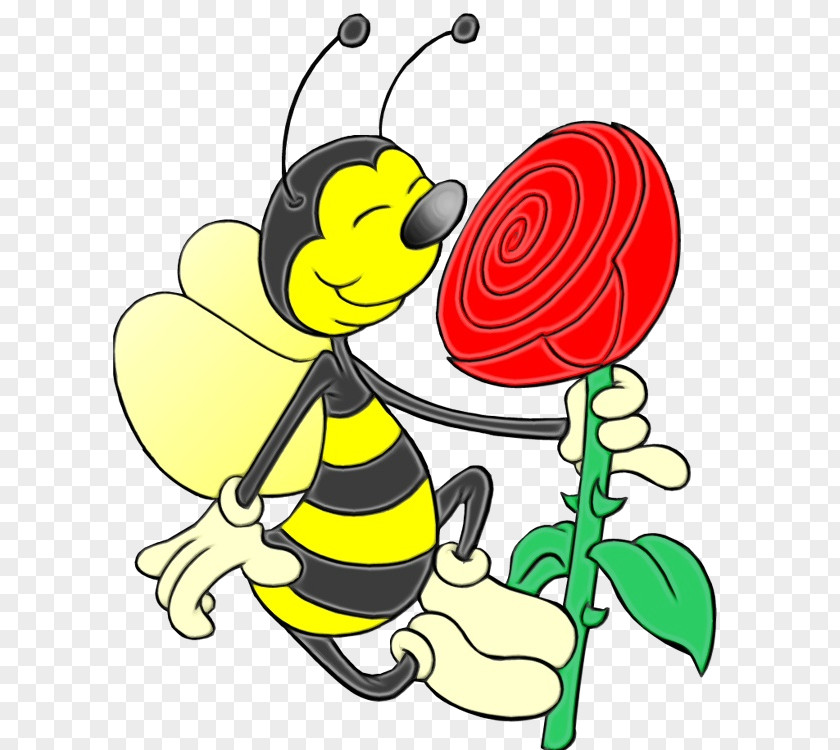 Happy Pollinator Bee Background PNG