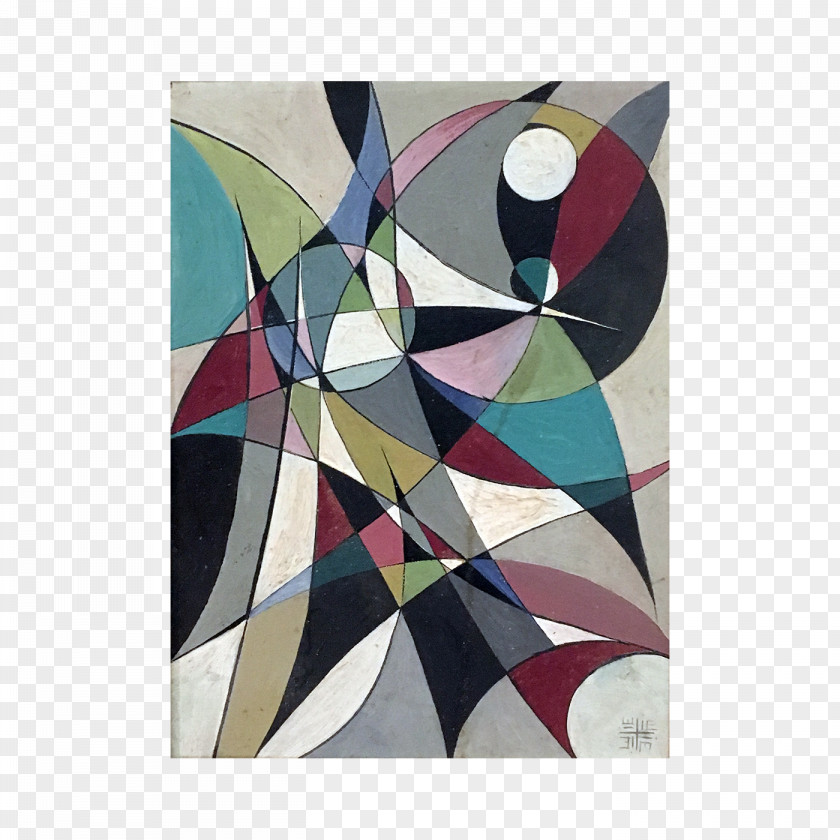 Painted Circle Modern Art Textile Rectangle Architecture PNG