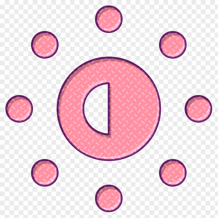 Polka Dot Pink Brightness Icon Half PNG