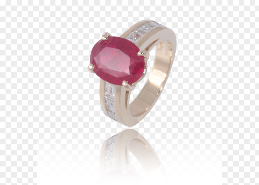 Silver Body Jewellery Magenta PNG