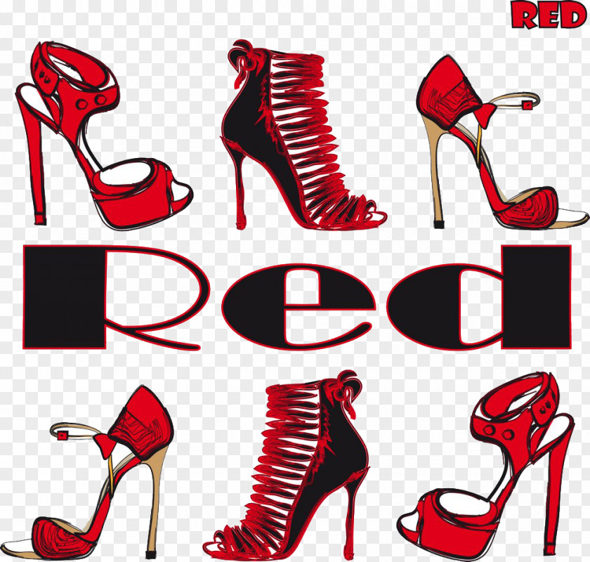 Red High Heels High-heeled Footwear Shoe Illustration PNG