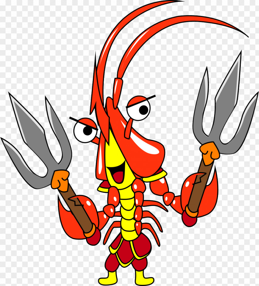 Cartoon Lobster Crab Xiabingxiejiang Seafood PNG