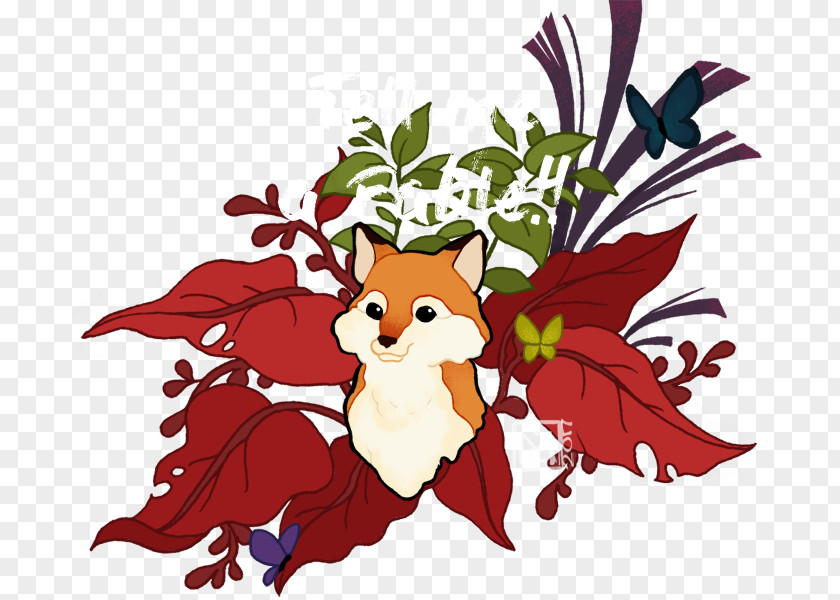Christmas Red Fox Character Clip Art PNG