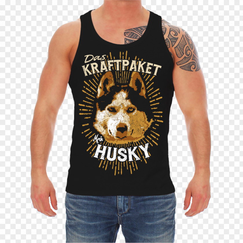 Husky Dog T-shirt Top Sleeveless Shirt Clothing PNG