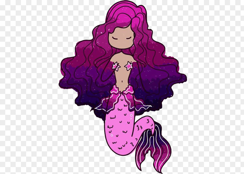 Purple Mermaid Stock Illustration Clip Art PNG