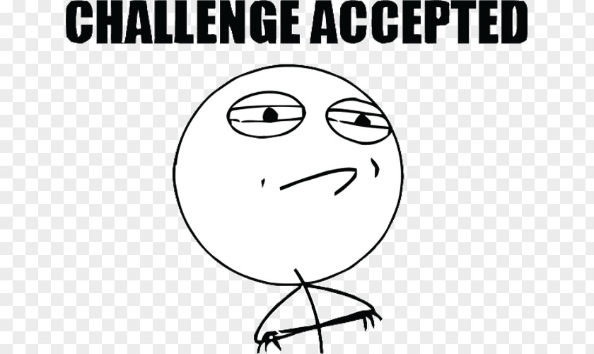 Internet Meme Rage Comic YouTube Challenge Accepted PNG meme comic Accepted, fish balls, black text clipart PNG