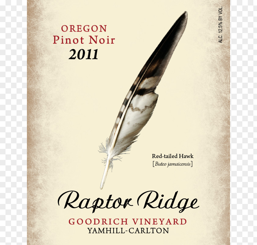 Wine Pinot Noir Gris Ridge Vineyards Raptor PNG
