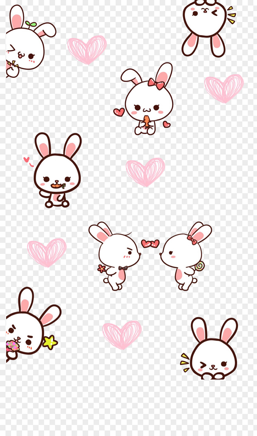 Bunny Collection Cartoon Wallpaper PNG