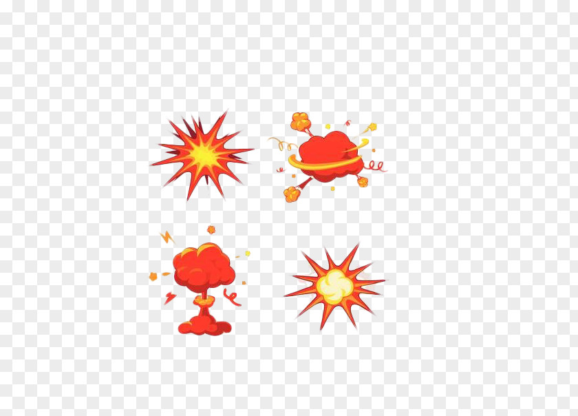 Hand-painted Explosion Effect Cartoon Bomb Illustration PNG