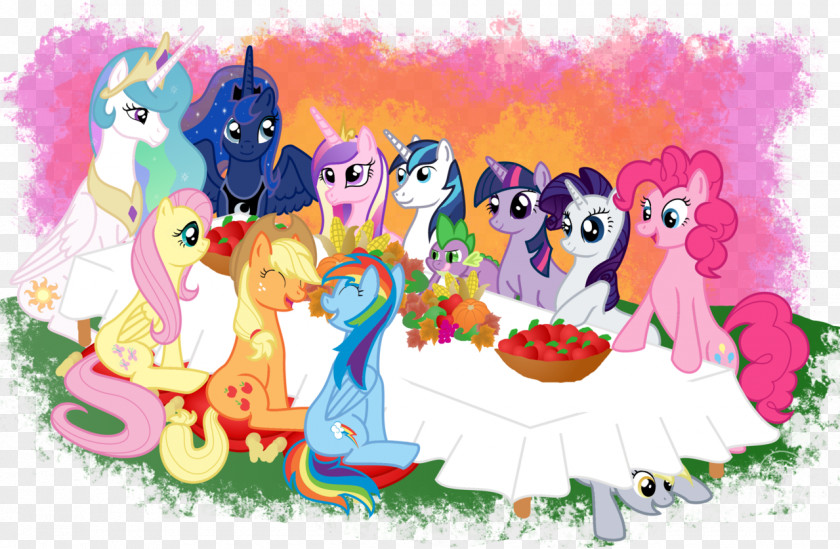 Happy Feast Pony Applejack Twilight Sparkle Spike Thanksgiving PNG