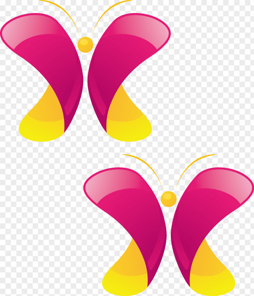 Pink Butterfly Positive Euclidean Vector Clip Art PNG