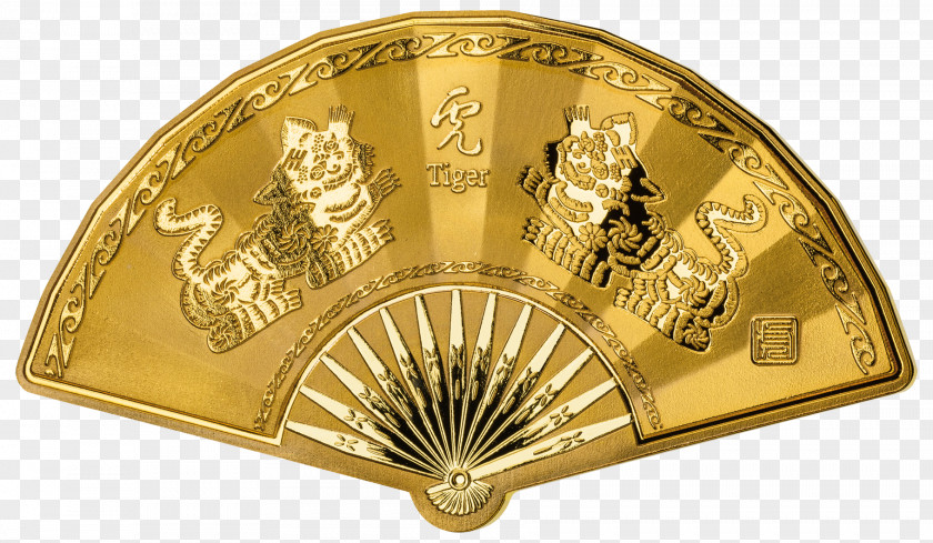 Fanshaped Gold Chinese Calendar Lunar Zodiac PNG