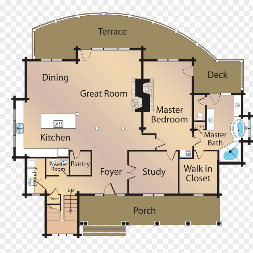 Timber Frame Balcony Porch Floor Plan House Product PNG