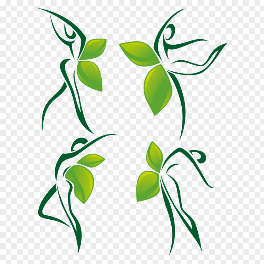 Leaves Euclidean Vector Silhouette Woman Illustration PNG