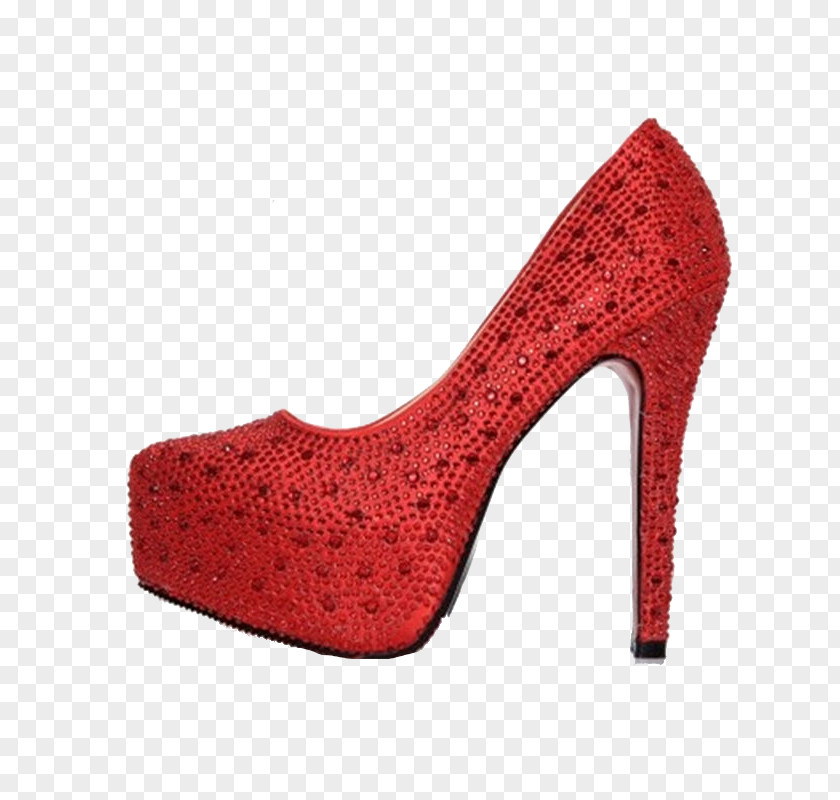 Red High Heels Shoe High-heeled Footwear Stiletto Heel Imitation Gemstones & Rhinestones PNG
