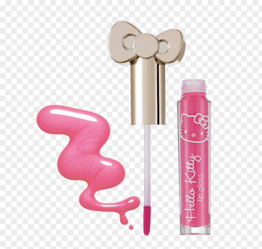Hello Kitty Peach Lipstick Lip Gloss Nail Polish PNG
