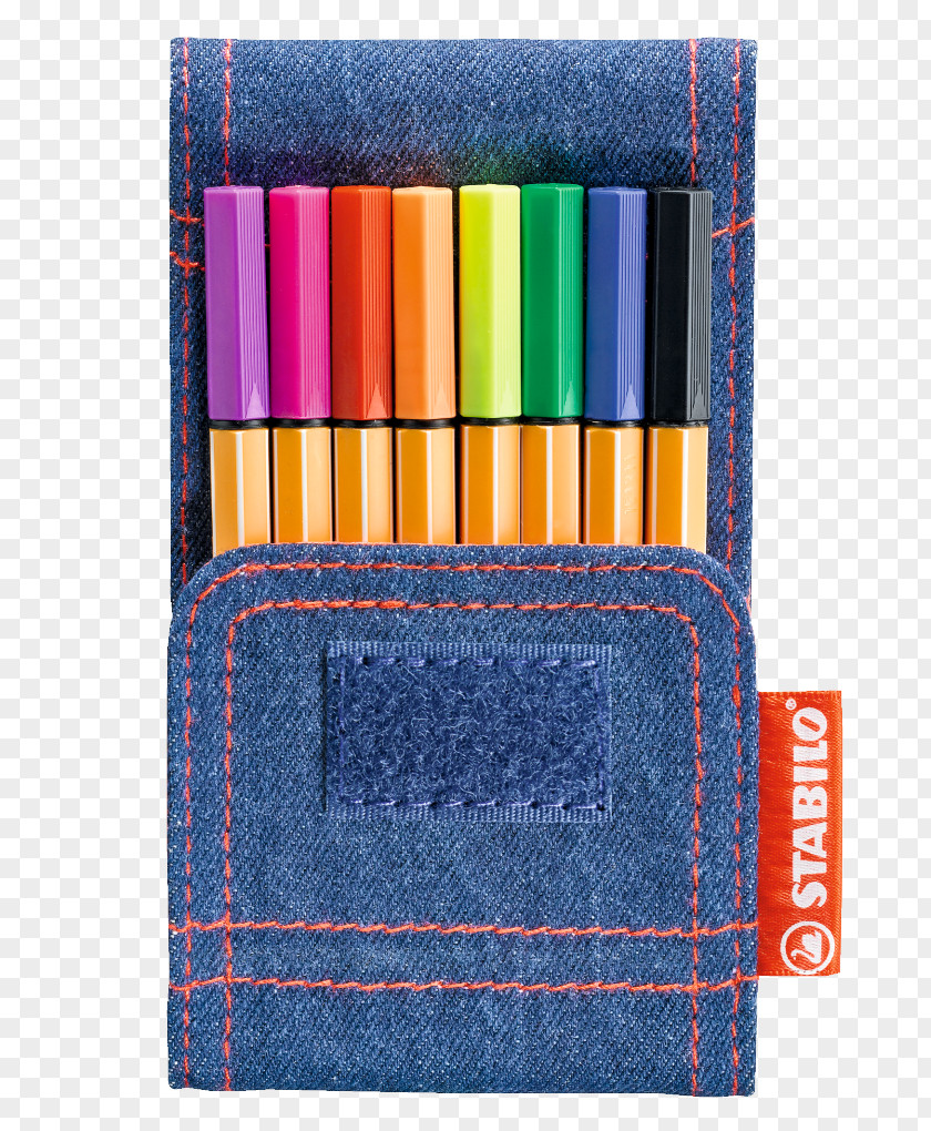 Pen Marker Schwan-STABILO Schwanhäußer GmbH & Co. KG Stabilo Point 88, Limited Edition Jeans Pouch Of 8 Assorted Colours Pencil Cases PNG