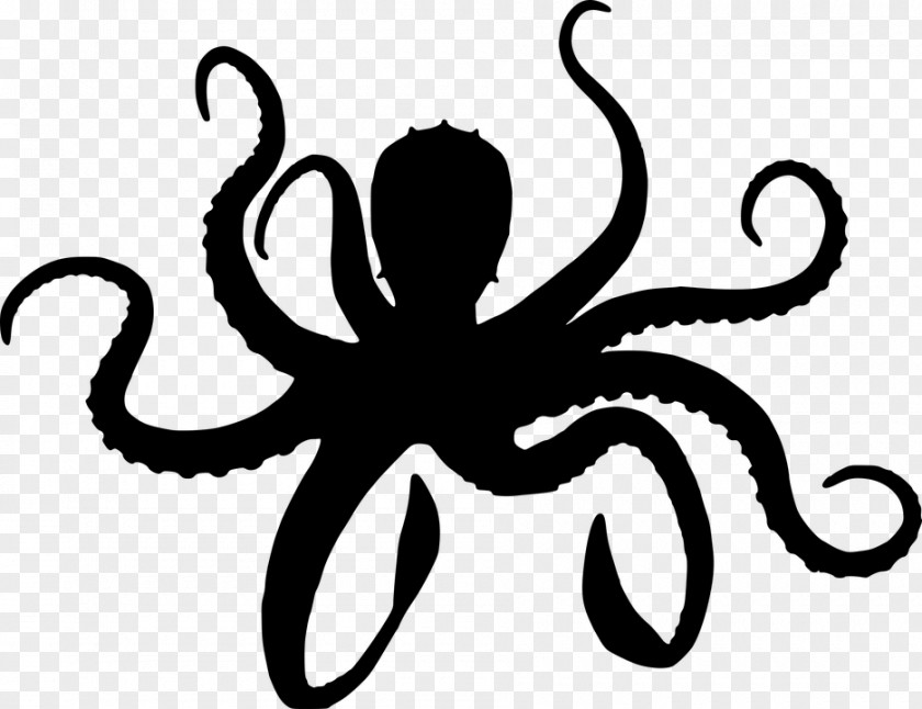 Silhouette Octopus Clip Art PNG