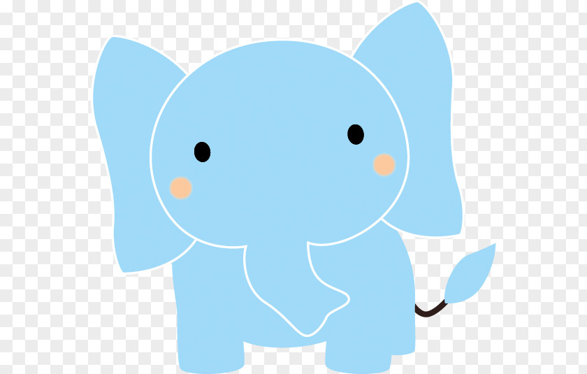 Cute Elephant Leaning On The Left. PNG