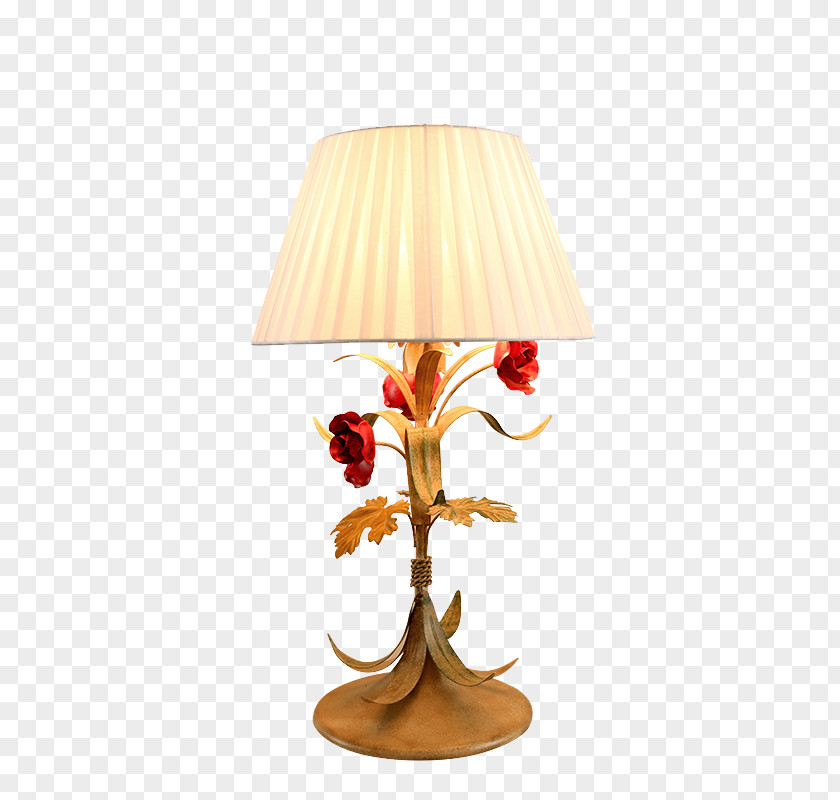 Flowers Iron Lamp Light Marriage Table Lampe De Bureau PNG