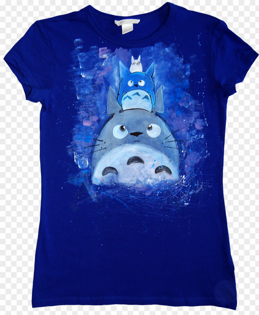 Totoro T-shirt Electric Blue Clothing Cobalt Sleeve PNG
