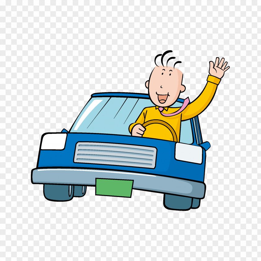 Waving Boy Cartoon Driver PNG