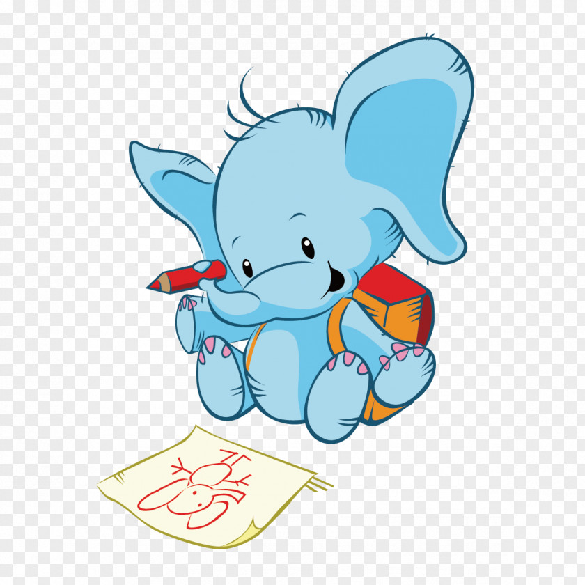 Elephant Painting Cartoon Drawing Clip Art PNG