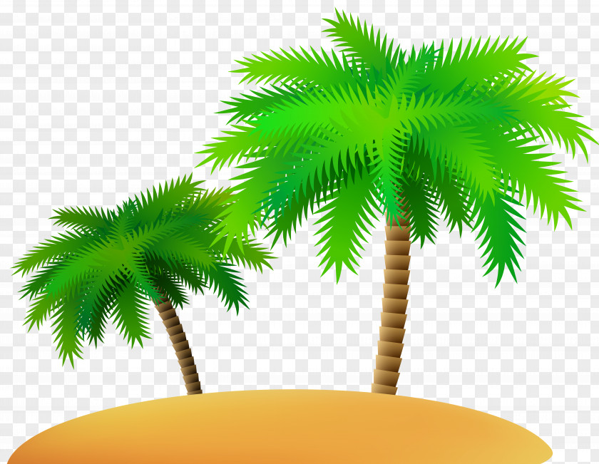 Palms And Sand Island Clip Art Image PNG