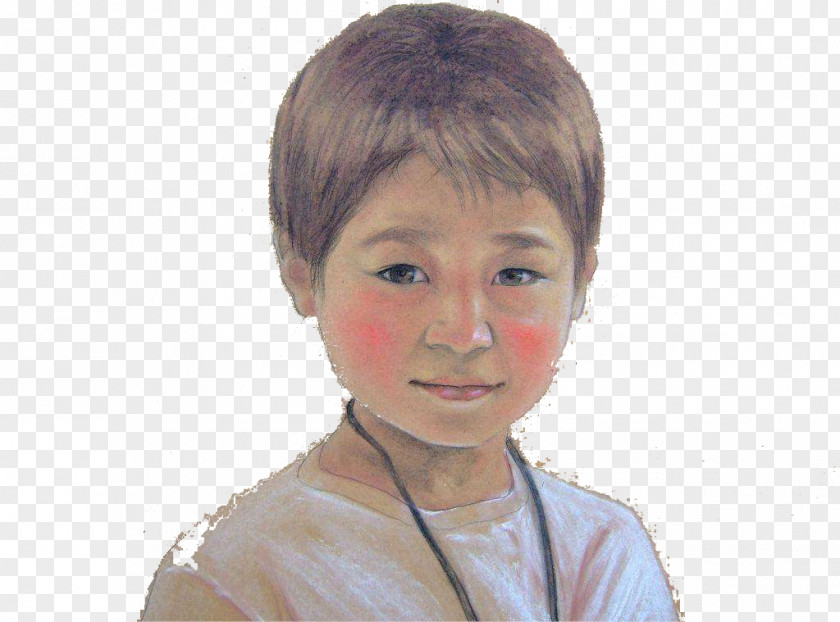 Cute And Shy Figures Chalk Patterns Portrait Painting PNG