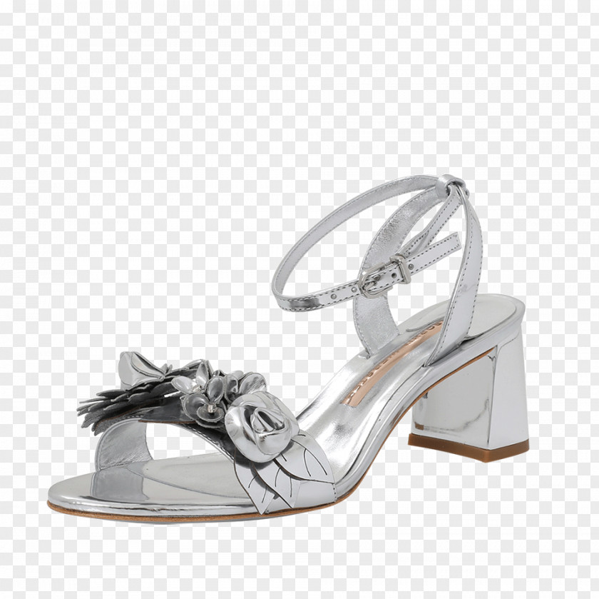 Silver Sophia Webster Lilico Floral-Embellished Metallic Leather Block-Heel SandalsSilver High-heeled ShoeSandal Sandals PNG