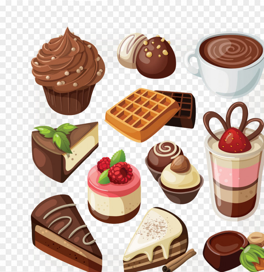 Cartoon Creative Gourmet Chocolate Coffee Fast Food Clip Art PNG