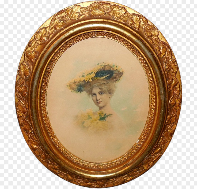 Antique 01504 Porcelain Picture Frames Oval PNG