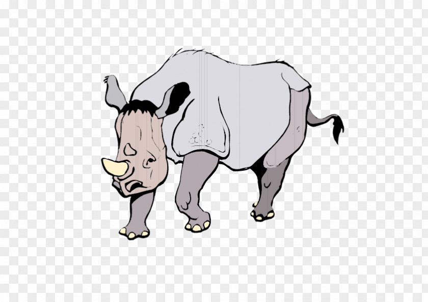 Hand Drawn Rhino Rhinoceros Horn Hippopotamus Wildlife PNG