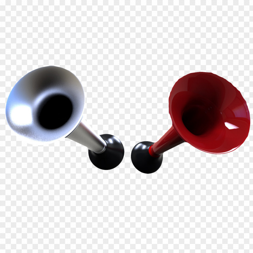 Red And Silver Vintage Horn Download 3D Computer Graphics PNG